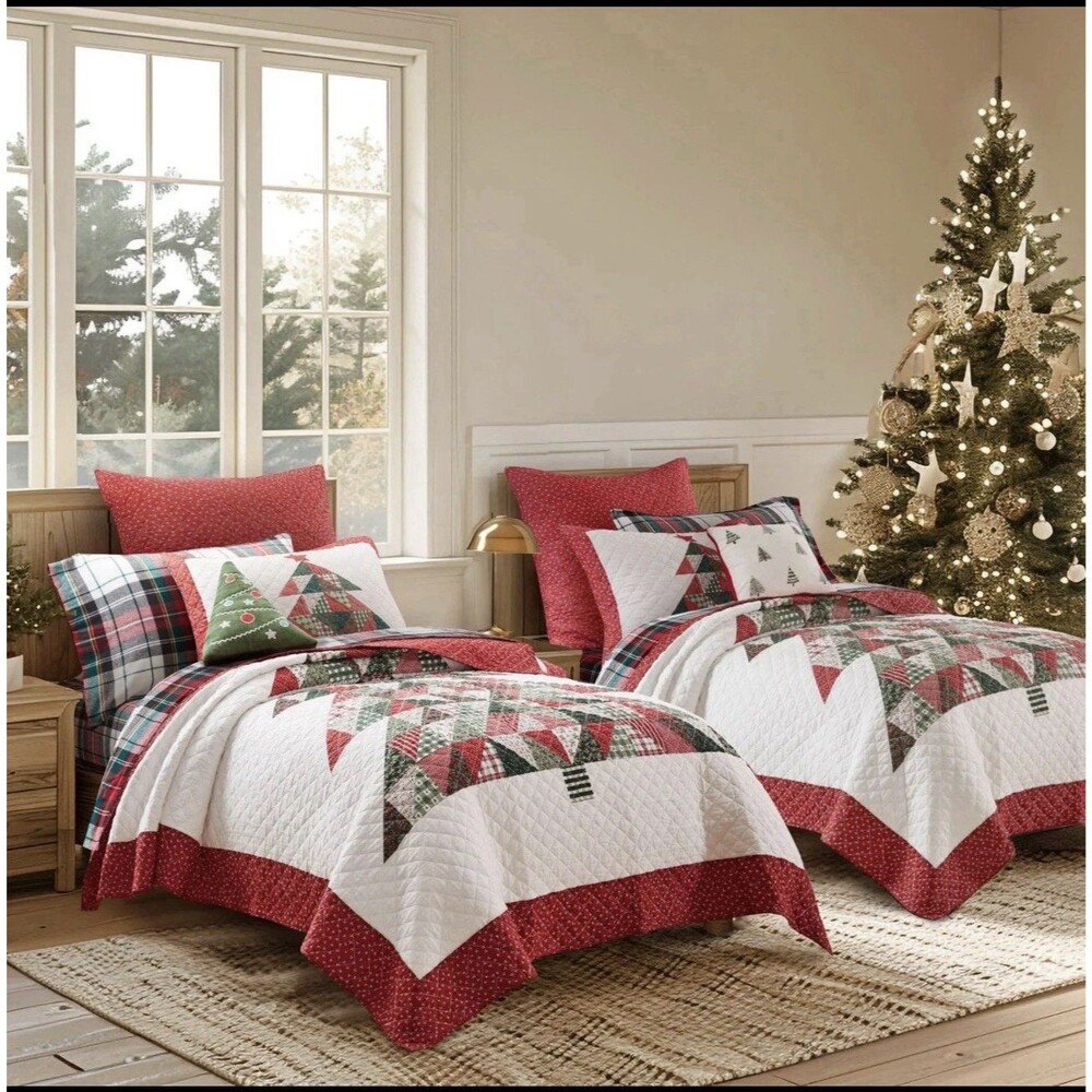 Levtex Patchwork Pine Quilt Set  FULL/QUEEN New